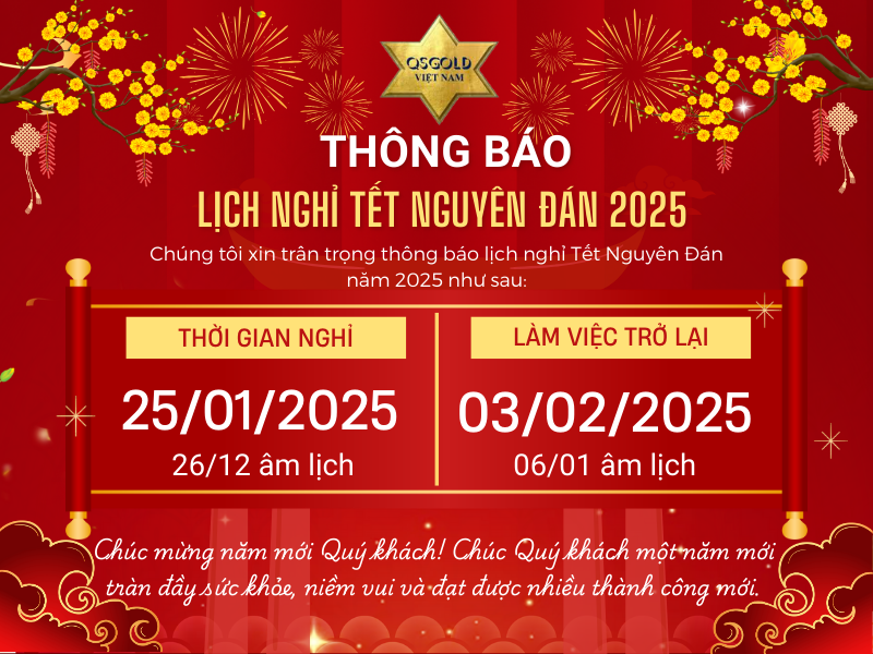 QSGOLD thông báo nghỉ tết nguyên đán 2025