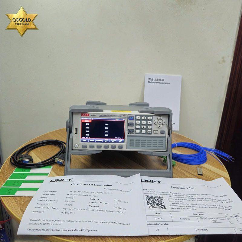 Máy đo ghi nhiệt độ đa kênh Uni-T UT3208+ (8 kênh) Chính Hãng