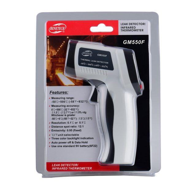 Súng đo nhiệt độ hồng ngoại Benetech GM550F (-50 đến 500℃) Chính hãng