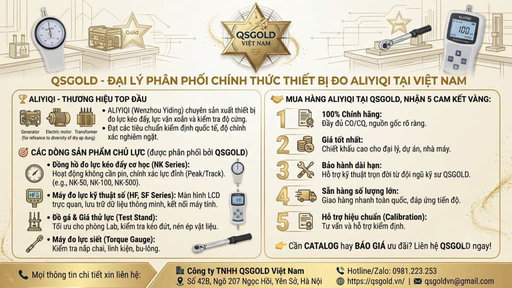 QSGOLD Đại lý phân phối chính thức thiết bị đo ALIYIQI tại Việt Nam