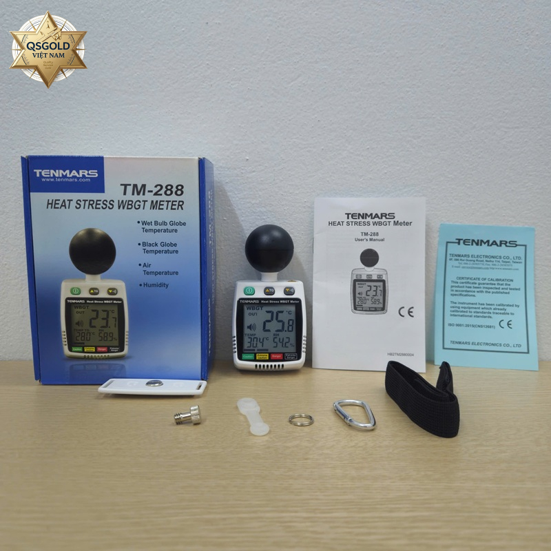 Máy đo nhiệt độ WBGT, TG, TA độ ẩm Tenmars TM288 Chính Hãng